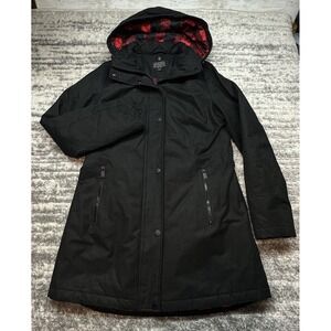 Pendleton Women's Mount Hood Jacket S Black Softshell Buffalo Plaid Lined Parka